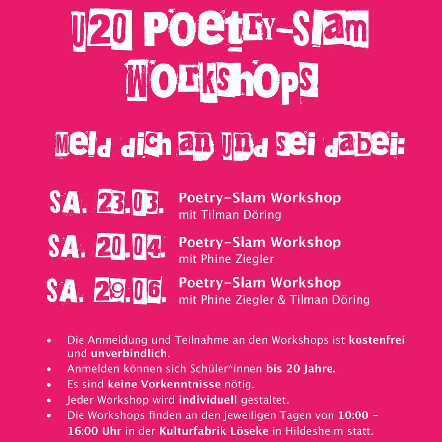 Interner Link: Zur Veranstaltung [2] Poetry Slam Workshop