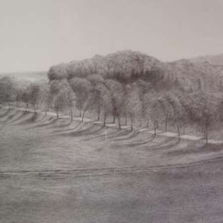 Bild vergr&ouml;&szlig;ern: Landschaft mit schr&auml;ger Stra&szlig;e