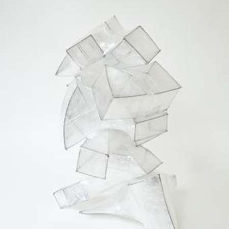 Bild vergr&ouml;&szlig;ern: foil sculpture 2, Edelstahl, Stretchfolie; ca. 82 x 44 x 39cm; 2010