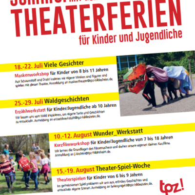 Interner Link: Zur Veranstaltung Sommer mit dem TPZ: Theater-Ferien für Kinder und Jugendliche 