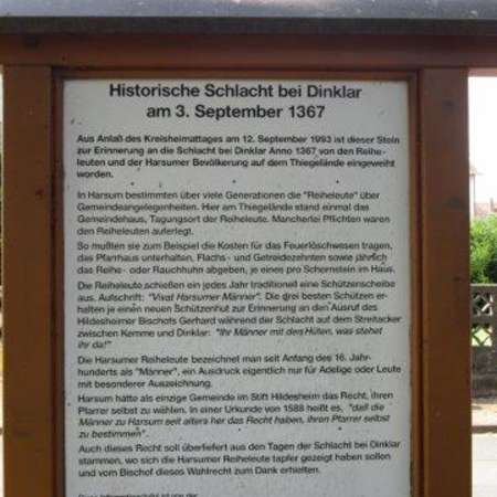Bild vergr&ouml;&szlig;ern: Kulturpfad Harsum Infotafel Schlacht