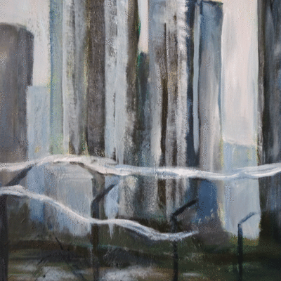 Bild vergr&ouml;&szlig;ern: Vera Sz&ouml;ll&ouml;si 2016-01-Skyline-Acryl-auf-Leinwand-50x70