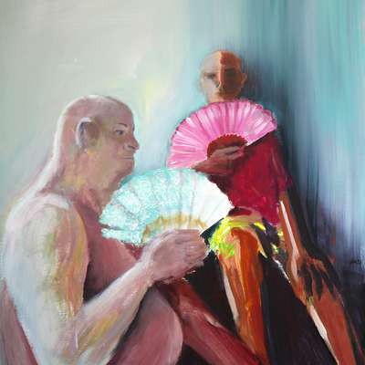 Bild vergr&ouml;&szlig;ern: Britta Ahrens: F&auml;cher 2019 100 x 80 &euro;700