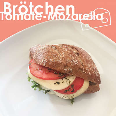 Bild vergr&ouml;&szlig;ern: Br&ouml;tchen mit Tomate und Mozarella
