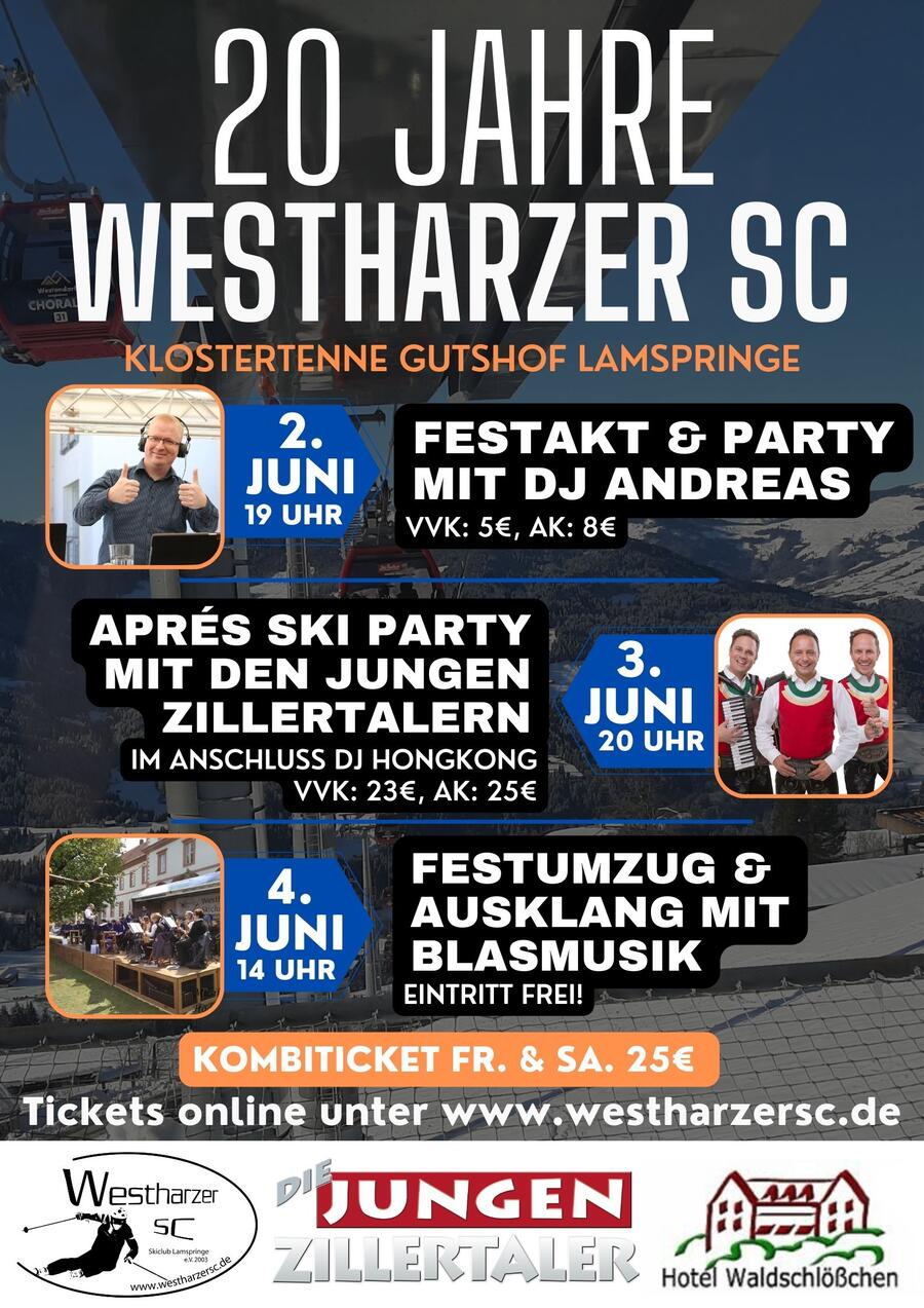 Interner Link: Zur Veranstaltung Die Jungen Zillertaler live - 20 Jahre Westharzer SC