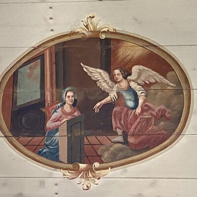 Bild vergr&ouml;&szlig;ern: St.Bartholom&auml;usDeckenmedaillonVerk&uuml;ndigung