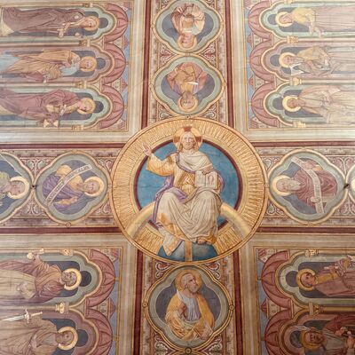 Bild vergr&ouml;&szlig;ern: Kirche_Deckenbemalung_Detail