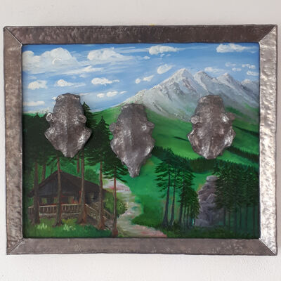 Bild vergr&ouml;&szlig;ern: Bergpanorama mit Bleirahmen