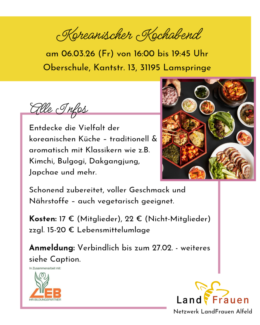 Interner Link: Zur Veranstaltung Koreanisch Kochkurs 