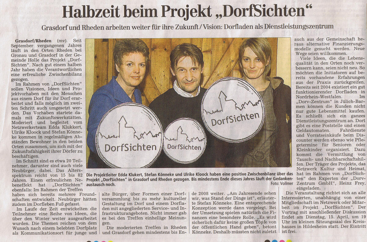 Bild vergrößern: DorfSichten _Presse April 08